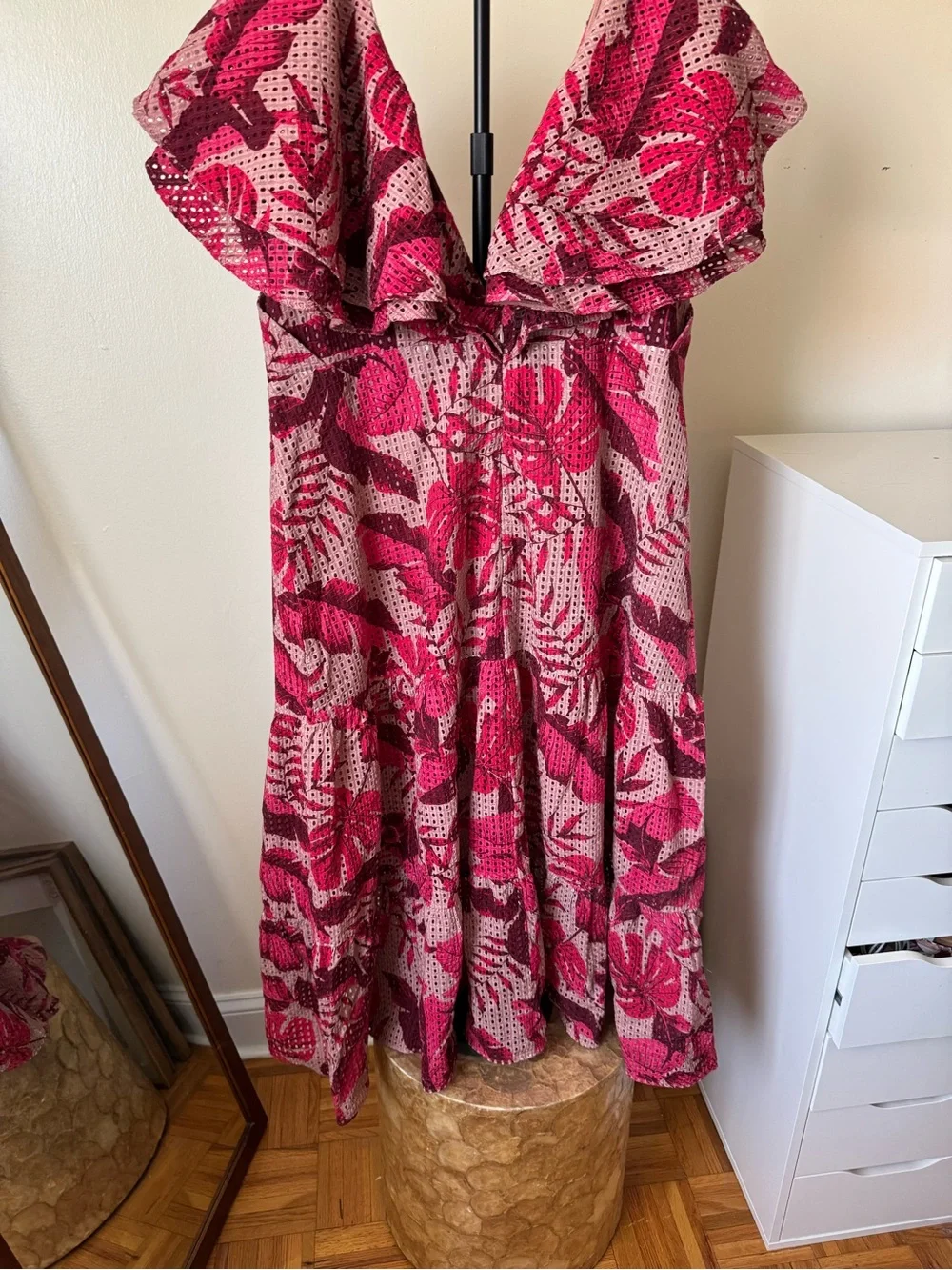 H&M Johanna Ortiz Mauve and Hot Pink Eyelet Dress - Picture 2 of 4